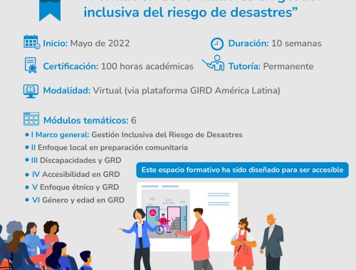 Diplomado Regional de Formación para Formadores en Gestión Inclusiva del Riesgo de Desastres